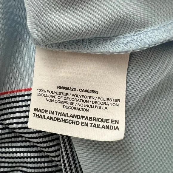 Nike Golf Dri-Fit Men's Blue Striped Short Sleeve Polo Golf Shirt Size Large - Picture 5 of 6